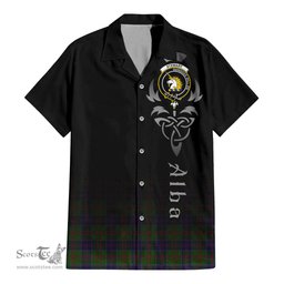 ScotsTee Shop Scottish Stewart of Appin Hunting Clan Crest Tartan Alba Gu Brath Celtic Inspired Tartan Short Sleeve Shirt