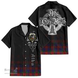 ScotsTee Shop Scottish Skene of Cromar Clan Crest Tartan Alba Gu Brath Celtic Inspired Tartan Short Sleeve Shirt