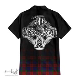 ScotsTee Shop Scottish Skene of Cromar Clan Crest Tartan Alba Gu Brath Celtic Inspired Tartan Short Sleeve Shirt