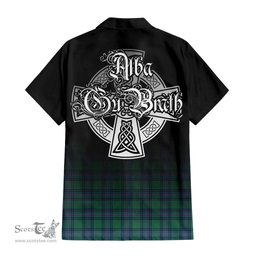 ScotsTee Shop Scottish Shaw Ancient Clan Crest Tartan Alba Gu Brath Celtic Inspired Tartan Short Sleeve Shirt