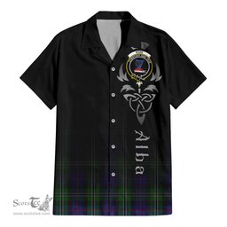 ScotsTee Shop Scottish Rose Hunting Clan Crest Tartan Alba Gu Brath Celtic Inspired Tartan Short Sleeve Shirt