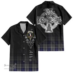 ScotsTee Shop Scottish Napier Clan Crest Tartan Alba Gu Brath Celtic Inspired Tartan Short Sleeve Shirt