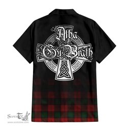 ScotsTee Shop Scottish Stewart of Atholl Clan Crest Tartan Alba Gu Brath Celtic Inspired Tartan Short Sleeve Shirt