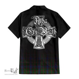 ScotsTee Shop Scottish Skene Clan Crest Tartan Alba Gu Brath Celtic Inspired Tartan Short Sleeve Shirt