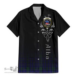 ScotsTee Shop Scottish Weir Clan Crest Tartan Alba Gu Brath Celtic Inspired Tartan Short Sleeve Shirt