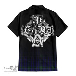 ScotsTee Shop Scottish Weir Clan Crest Tartan Alba Gu Brath Celtic Inspired Tartan Short Sleeve Shirt