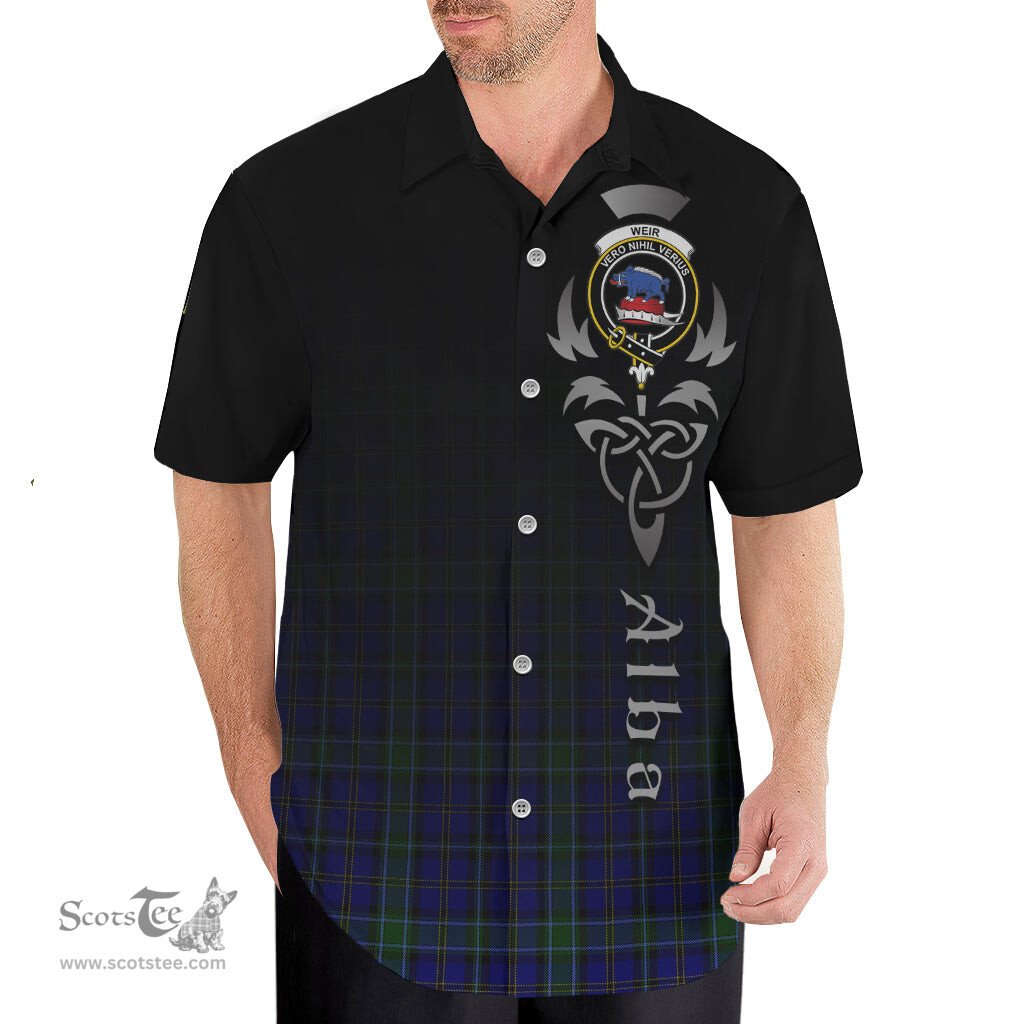 ScotsTee Shop Scottish Weir Clan Crest Tartan Alba Gu Brath Celtic Inspired Tartan Short Sleeve Shirt