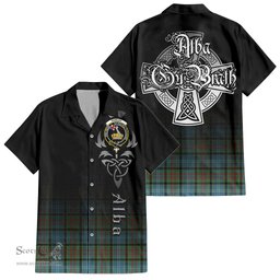 ScotsTee Shop Scottish Paisley Clan Crest Tartan Alba Gu Brath Celtic Inspired Tartan Short Sleeve Shirt