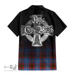 ScotsTee Shop Scottish Preston Clan Crest Tartan Alba Gu Brath Celtic Inspired Tartan Short Sleeve Shirt