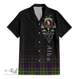 ScotsTee Shop Scottish Whitefoord Modern Clan Crest Tartan Alba Gu Brath Celtic Inspired Tartan Short Sleeve Shirt