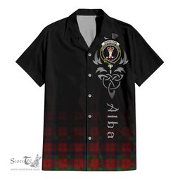 ScotsTee Shop Scottish Robertson Clan Crest Tartan Alba Gu Brath Celtic Inspired Tartan Short Sleeve Shirt