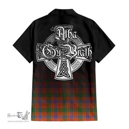ScotsTee Shop Scottish Ross Ancient Clan Crest Tartan Alba Gu Brath Celtic Inspired Tartan Short Sleeve Shirt