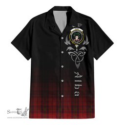 ScotsTee Shop Scottish Ross Old Clan Crest Tartan Alba Gu Brath Celtic Inspired Tartan Short Sleeve Shirt