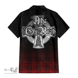 ScotsTee Shop Scottish Ross Old Clan Crest Tartan Alba Gu Brath Celtic Inspired Tartan Short Sleeve Shirt