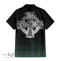 ScotsTee Shop Scottish Ogilvie (Ogilvy) Hunting Ancient Clan Crest Tartan Alba Gu Brath Celtic Inspired Tartan Short Sleeve Shirt