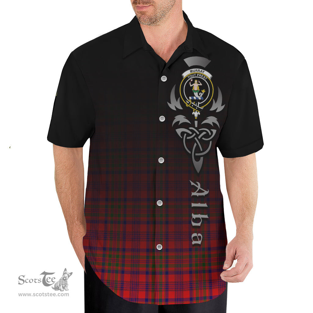 ScotsTee Shop Scottish Murray of Tulloch Modern Clan Crest Tartan Alba Gu Brath Celtic Inspired Tartan Short Sleeve Shirt