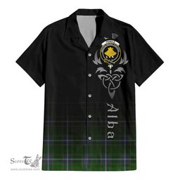 ScotsTee Shop Scottish Pringle Clan Crest Tartan Alba Gu Brath Celtic Inspired Tartan Short Sleeve Shirt