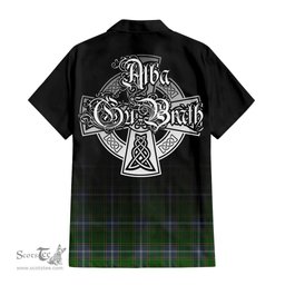 ScotsTee Shop Scottish Pringle Clan Crest Tartan Alba Gu Brath Celtic Inspired Tartan Short Sleeve Shirt