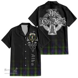 ScotsTee Shop Scottish Watson Clan Crest Tartan Alba Gu Brath Celtic Inspired Tartan Short Sleeve Shirt