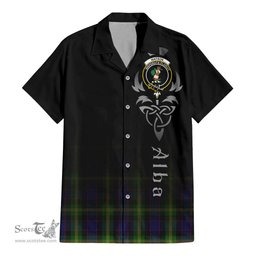 ScotsTee Shop Scottish Watson Clan Crest Tartan Alba Gu Brath Celtic Inspired Tartan Short Sleeve Shirt