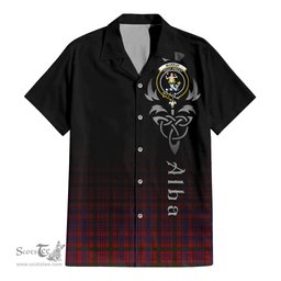 ScotsTee Shop Scottish Murray of Tullibardine Clan Crest Tartan Alba Gu Brath Celtic Inspired Tartan Short Sleeve Shirt