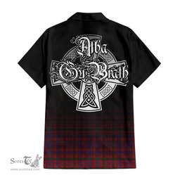 ScotsTee Shop Scottish Murray of Tullibardine Clan Crest Tartan Alba Gu Brath Celtic Inspired Tartan Short Sleeve Shirt