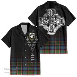 ScotsTee Shop Scottish Norvel Clan Crest Tartan Alba Gu Brath Celtic Inspired Tartan Short Sleeve Shirt