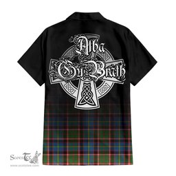 ScotsTee Shop Scottish Norvel Clan Crest Tartan Alba Gu Brath Celtic Inspired Tartan Short Sleeve Shirt