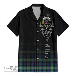 ScotsTee Shop Scottish Rose Hunting Ancient Clan Crest Tartan Alba Gu Brath Celtic Inspired Tartan Short Sleeve Shirt