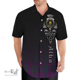 ScotsTee Shop Scottish Wardlaw Clan Crest Tartan Alba Gu Brath Celtic Inspired Tartan Short Sleeve Shirt