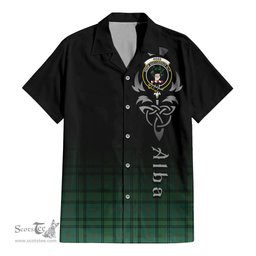 ScotsTee Shop Scottish Ross Hunting Ancient Clan Crest Tartan Alba Gu Brath Celtic Inspired Tartan Short Sleeve Shirt
