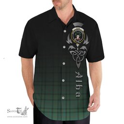 ScotsTee Shop Scottish Ross Hunting Ancient Clan Crest Tartan Alba Gu Brath Celtic Inspired Tartan Short Sleeve Shirt