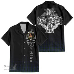 ScotsTee Shop Scottish Sutherland Clan Crest Tartan Alba Gu Brath Celtic Inspired Tartan Short Sleeve Shirt
