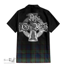 ScotsTee Shop Scottish Nicolson Hunting Ancient Clan Crest Tartan Alba Gu Brath Celtic Inspired Tartan Short Sleeve Shirt