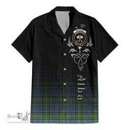 ScotsTee Shop Scottish Whitelaw Clan Crest Tartan Alba Gu Brath Celtic Inspired Tartan Short Sleeve Shirt
