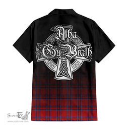 ScotsTee Shop Scottish Rait Clan Crest Tartan Alba Gu Brath Celtic Inspired Tartan Short Sleeve Shirt