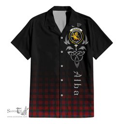 ScotsTee Shop Scottish Nicolson Clan Crest Tartan Alba Gu Brath Celtic Inspired Tartan Short Sleeve Shirt