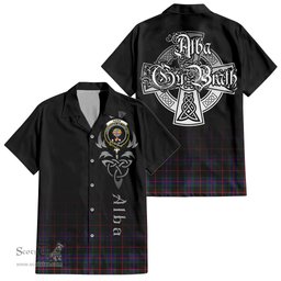 ScotsTee Shop Scottish Nairn Clan Crest Tartan Alba Gu Brath Celtic Inspired Tartan Short Sleeve Shirt