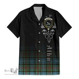 ScotsTee Shop Scottish Walkinshaw Clan Crest Tartan Alba Gu Brath Celtic Inspired Tartan Short Sleeve Shirt