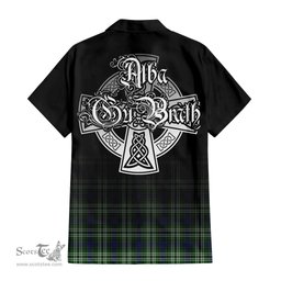 ScotsTee Shop Scottish Swinton Clan Crest Tartan Alba Gu Brath Celtic Inspired Tartan Short Sleeve Shirt