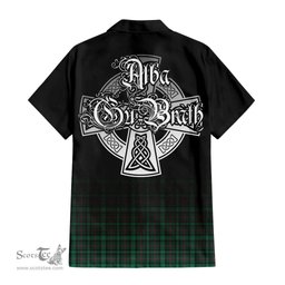 ScotsTee Shop Scottish Ross Hunting Modern Clan Crest Tartan Alba Gu Brath Celtic Inspired Tartan Short Sleeve Shirt