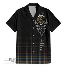ScotsTee Shop Scottish Scott Green Modern Clan Crest Tartan Alba Gu Brath Celtic Inspired Tartan Short Sleeve Shirt