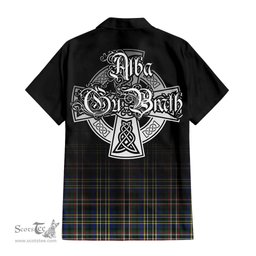 ScotsTee Shop Scottish Scott Green Modern Clan Crest Tartan Alba Gu Brath Celtic Inspired Tartan Short Sleeve Shirt