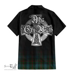ScotsTee Shop Scottish Ross Hunting Clan Crest Tartan Alba Gu Brath Celtic Inspired Tartan Short Sleeve Shirt