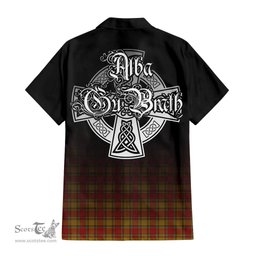 ScotsTee Shop Scottish Scrymgeour Clan Crest Tartan Alba Gu Brath Celtic Inspired Tartan Short Sleeve Shirt