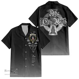 ScotsTee Shop Scottish Shepherd Clan Crest Tartan Alba Gu Brath Celtic Inspired Tartan Short Sleeve Shirt