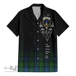 ScotsTee Shop Scottish Stirling Clan Crest Tartan Alba Gu Brath Celtic Inspired Tartan Short Sleeve Shirt