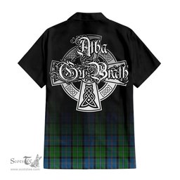ScotsTee Shop Scottish Stirling Clan Crest Tartan Alba Gu Brath Celtic Inspired Tartan Short Sleeve Shirt