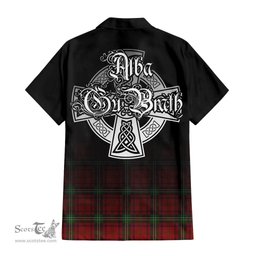 ScotsTee Shop Scottish Seton Clan Crest Tartan Alba Gu Brath Celtic Inspired Tartan Short Sleeve Shirt