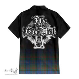 ScotsTee Shop Scottish Stewart of Appin Hunting Ancient Clan Crest Tartan Alba Gu Brath Celtic Inspired Tartan Short Sleeve Shirt
